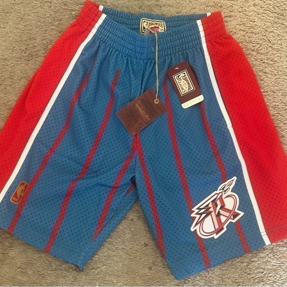 Mens Mitchell & Ness NBA RELOAD SHORTS - HOUSTON ROCKETS 1996 size S Small - Picture 3 of 7